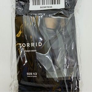 Torrid Shadow Stripe Thigh High Tights Size 1/2 New